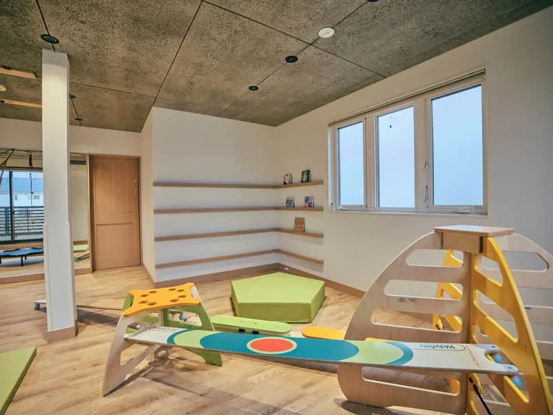 Playroom with climbing equipment